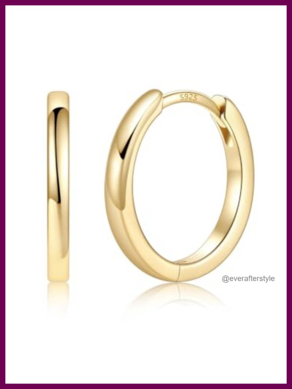 14K Gold Plated Small Hoop Earrings with 925 Sterling Silver Posts